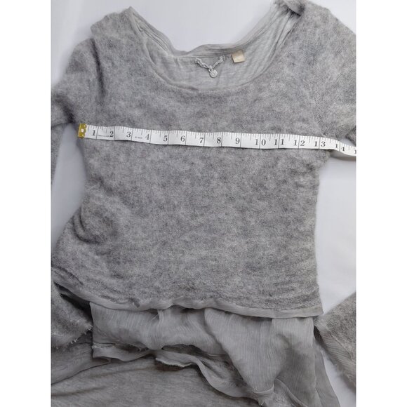 Anthropologie Long Sleeve Gray Wool Alpaca Nylon Blend Tunic Sweater L - Picture 9 of 11